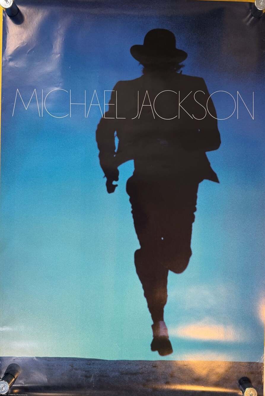 Vintage original 1988 Michael Jackson Bad Tour Poster Silhouette